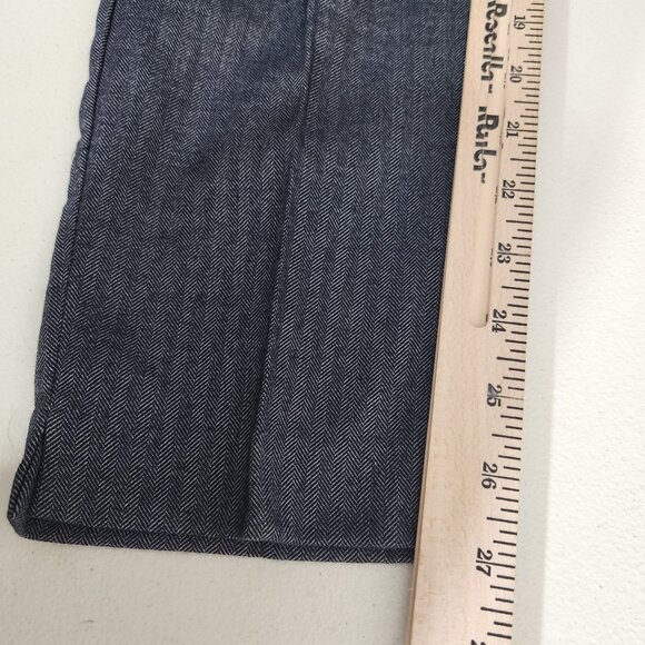 Navy Blue Pinstripe Slim Fit Trousers With Elastic Waistband For Women Medium - Picture 13 of 15